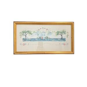 Vintage 1990s Debbie Kingston Proverbs 24:3,4 Framed Art Print